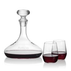 Stratford Decanter & Germain Stemless Wine - Etched Barware