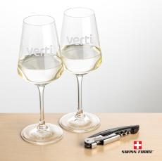 Swiss Force Opener & Cannes Wine - Etched Barware