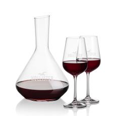 Terrassa Carafe & Laurent Wine - Etched Barware