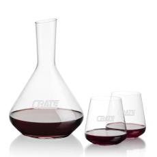 Terrassa Carafe & Breckland Stemless Wine - Etched Barware