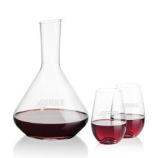 Terrassa Carafe & Boston Stemless Wine - Etched Barware