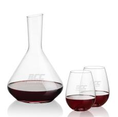Terrassa Carafe & Edderton Stemless Wine - Etched Barware