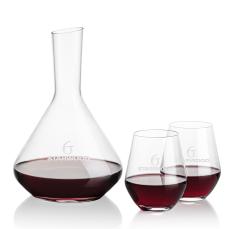 Terrassa Carafe & Reina Stemless Wine - Etched Barware