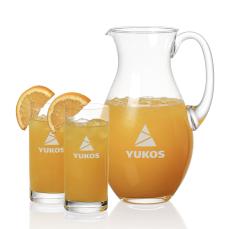 Charleston Pitcher & Franca Beverage - Etched Barware