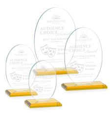 Austin Amber (Vert) Circle Crystal Award - Glass Awards