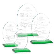 Austin Green (Vert) Circle Crystal Award - Glass Awards