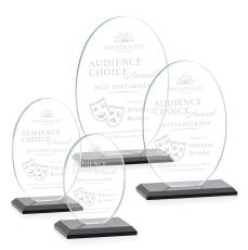 Austin Black (Vert) Circle Crystal Award - Crystal Awards