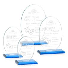 Austin Sky Blue (Vert) Circle Crystal Award - Crystal Awards