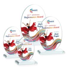 Austin (Vert) Full Color Clear Circle Crystal Award - Crystal Awards