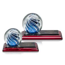 Genista Spheres on Rosewood Base Glass Award - Modern Awards