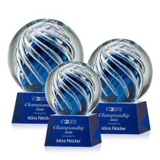 Genista Blue on Robson Base Spheres Glass Award - Modern Awards