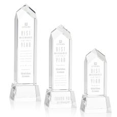 Clarington Clear on Base Obelisk Crystal Award - Corporate Awards
