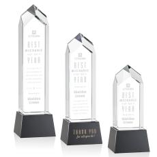 Clarington Black on Base Obelisk Crystal Award - Corporate Awards