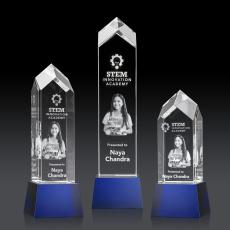 Clarington on Base 3D - Blue - Glass Awards