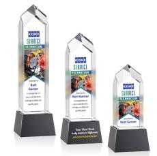 Clarington Full Color Black on Base Obelisk Crystal Award - Full Color Awards