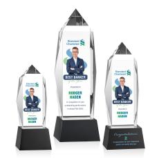 Bloomington Full Color Black on Base Obelisk Crystal Award - Full Color Awards