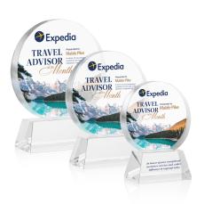 Glenwood Vividprint Clear on Base Circle Crystal Award - Full Color Awards