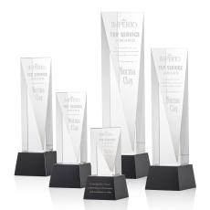 Easton Black on Base Obelisk Crystal Award - Crystal Awards