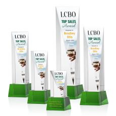 Easton Full Color Green on Base Obelisk Crystal Award - Full Color Awards