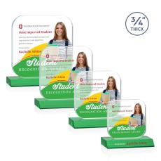 App Full Color Green Crystal Award - Glass Awards