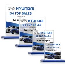 Cardiff Full Color Blue Crystal Award - Glass Awards