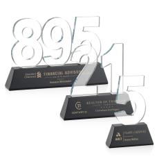 Milestone Optical Black Number Crystal Award - Crystal Awards