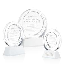 Templeton White on Base Circle Crystal Award - Crystal Awards