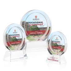 Templeton Full Color Clear on Base Circle Crystal Award - Crystal Awards
