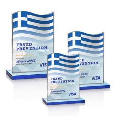 Unity Full Color Sky Blue Abstract / Misc Crystal Award - Full Color Awards