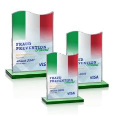 Unity Full Color Green Abstract / Misc Crystal Award - Corporate Awards