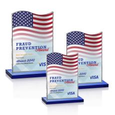 Unity Full Color Blue Abstract / Misc Crystal Award - Corporate Awards