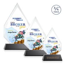 Hawthorne Full Color Blackon Newhaven Arch & Crescent Crystal Award - Corporate Awards