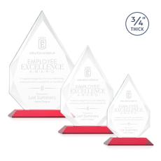 Hawthorne Red Arch & Crescent Crystal Award - Glass Awards