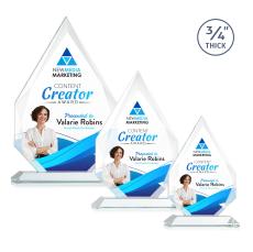 Hawthorne Full Color Clear Arch & Crescent Crystal Award - Full Color Awards