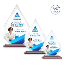 Hawthorne Full Color Rosewood Arch & Crescent Crystal Award - Full Color Awards