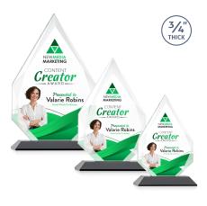 Hawthorne Full Color Black Arch & Crescent Crystal Award - Corporate Awards