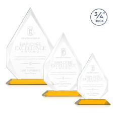 Hawthorne Amber Arch & Crescent Crystal Award - Glass Awards