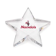 Pentagon Star Full Color Paperweight - Crystal Paperweights