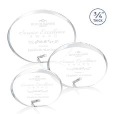 Mosaic Oval Silver Circle Acrylic Award - Acrylic Awards