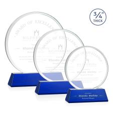 Blackpool Blue on Newhaven Circle Crystal Award - Glass Awards