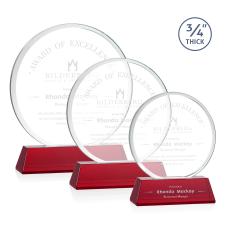 Blackpool Red on Newhaven Circle Crystal Award - Red Crystal Awards