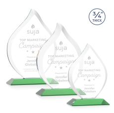 Worthington Flame- Green Crystal Award - Crystal Flame Awards