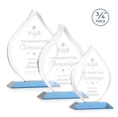 Worthington Sky Blue Flame Crystal Award - Crystal Flame Awards