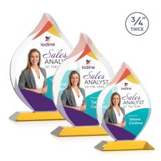 Worthington Full Color Amber Flame Crystal Award - Full Color Awards