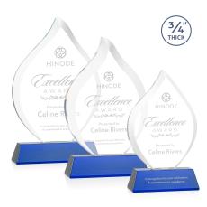Worthington Blue on Newhaven Base Flame Crystal Award - Crystal Flame Awards