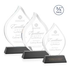 Worthington Black on Newhaven Base Flame Crystal Award - Corporate Awards