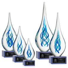 Warrington on Hancock Base - Blue - Art Glass Awards