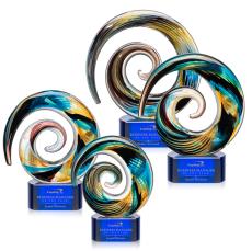 Nazare Blue on Paragon Circle Glass Award - Art Glass Awards