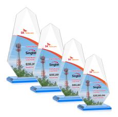 Jemma Full Color Sky Blue Peak Crystal Award - Full Color Awards