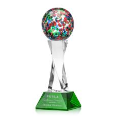 Fantasia Green on Langport Base Spheres Glass Award - Modern Awards